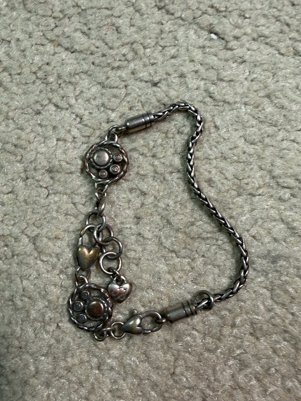 Women’s Brighton Retired Silver Plated Halo Slide Charm Bracelet